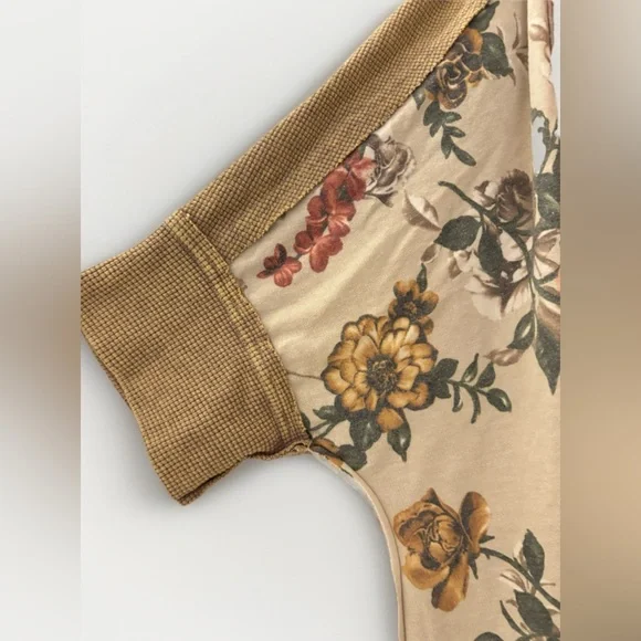 Oli & Hali Floral Boho Patchwork Tunic Top M/L - Mixed Print Oversized V-Neck - Picture 7 of 11